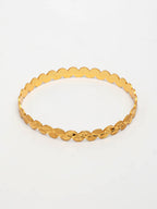 NVR Women's Set of 4 Gold-Polished Leaf Shaped Traditional Bangles | Grocsy