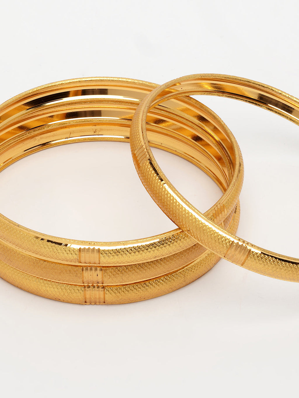 NVR Women's Set of 4 Gold-Polished Traditional Bangles | Grocsy