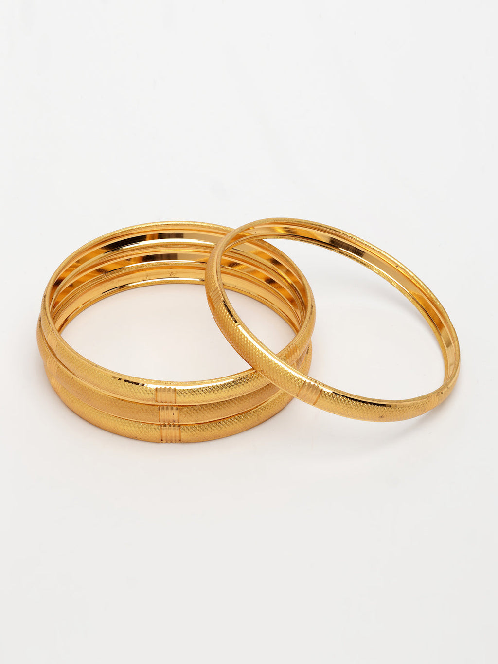 NVR Women's Set of 4 Gold-Polished Traditional Bangles | Grocsy