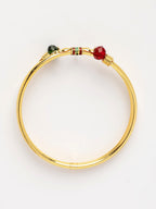 NVR Women's Set of 2 Gold-Polished Artificial Beads Traditional Bangles