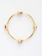 NVR Women's Set of 4 Gold-Polished Artificial Stone Studded Bangles