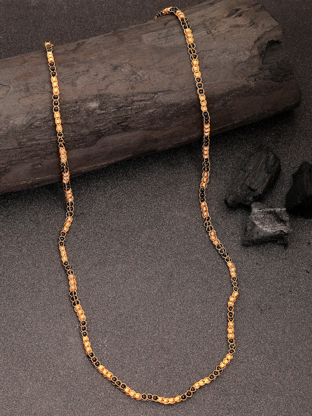 NVR Women's Gold-Polished Artificial Beads Chain | Grocsy