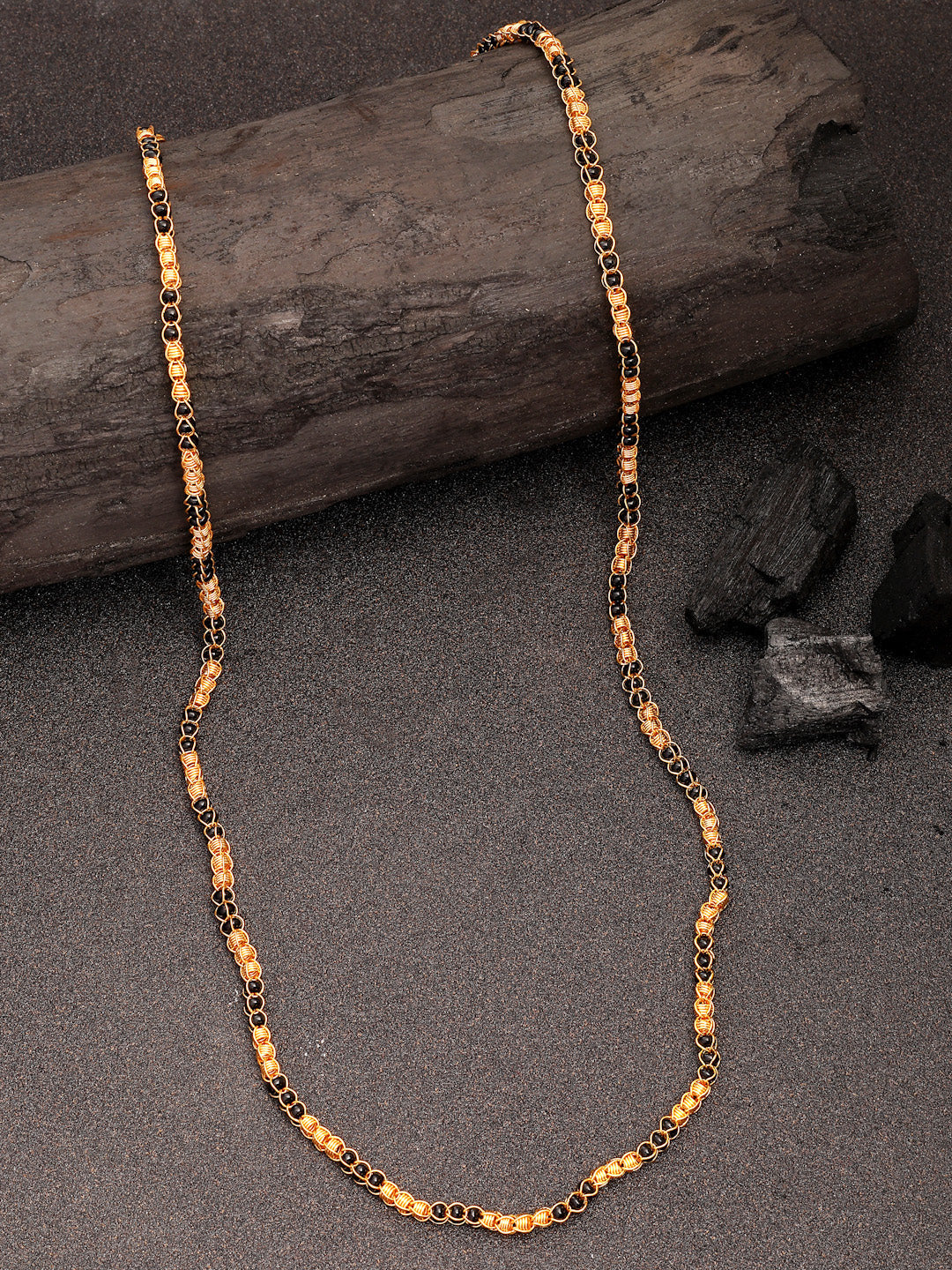 NVR Women's Gold-Polished Artificial Beads Chain | Grocsy