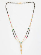 NVR Women's Gold-Polished Artificial Stones Studded & Beaded Mangalsutra | Grocsy