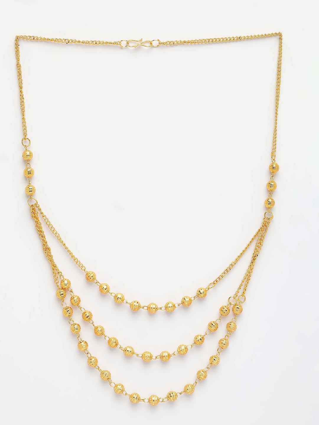 NVR Women's Gold-Polished Artificial Beads Layered Chain | Grocsy