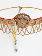NVR Women's Gold-Polished Cubic Zirconia Stone Studded Rajputi Choker Necklace | Grocsy