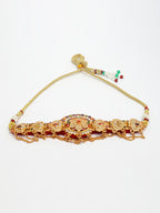 NVR Women's Gold-Polished Cubic Zirconia Stone Studded Rajputi Choker Necklace | Grocsy
