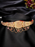 NVR Women's Gold-Polished Cubic Zirconia Stone Studded Rajputi Choker Necklace | Grocsy