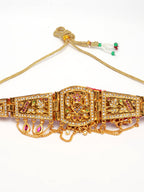NVR Women's Gold-Polished Cubic Zirconia Stone Studded Rajputi Choker Necklace | Grocsy