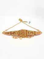 NVR Women's Gold-Polished Cubic Zirconia Stone Studded Rajputi Choker Necklace | Grocsy