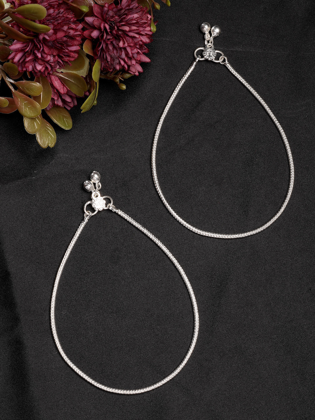 NVR Women's Pair of 2 Silver-Plated Anklets | Grocsy