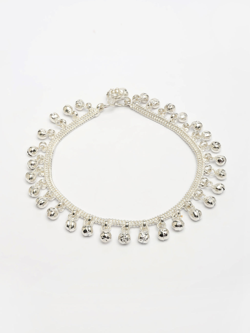NVR Women's Set of 2 Silver-Plated Ghungroo-Beaded Anklets | Grocsy
