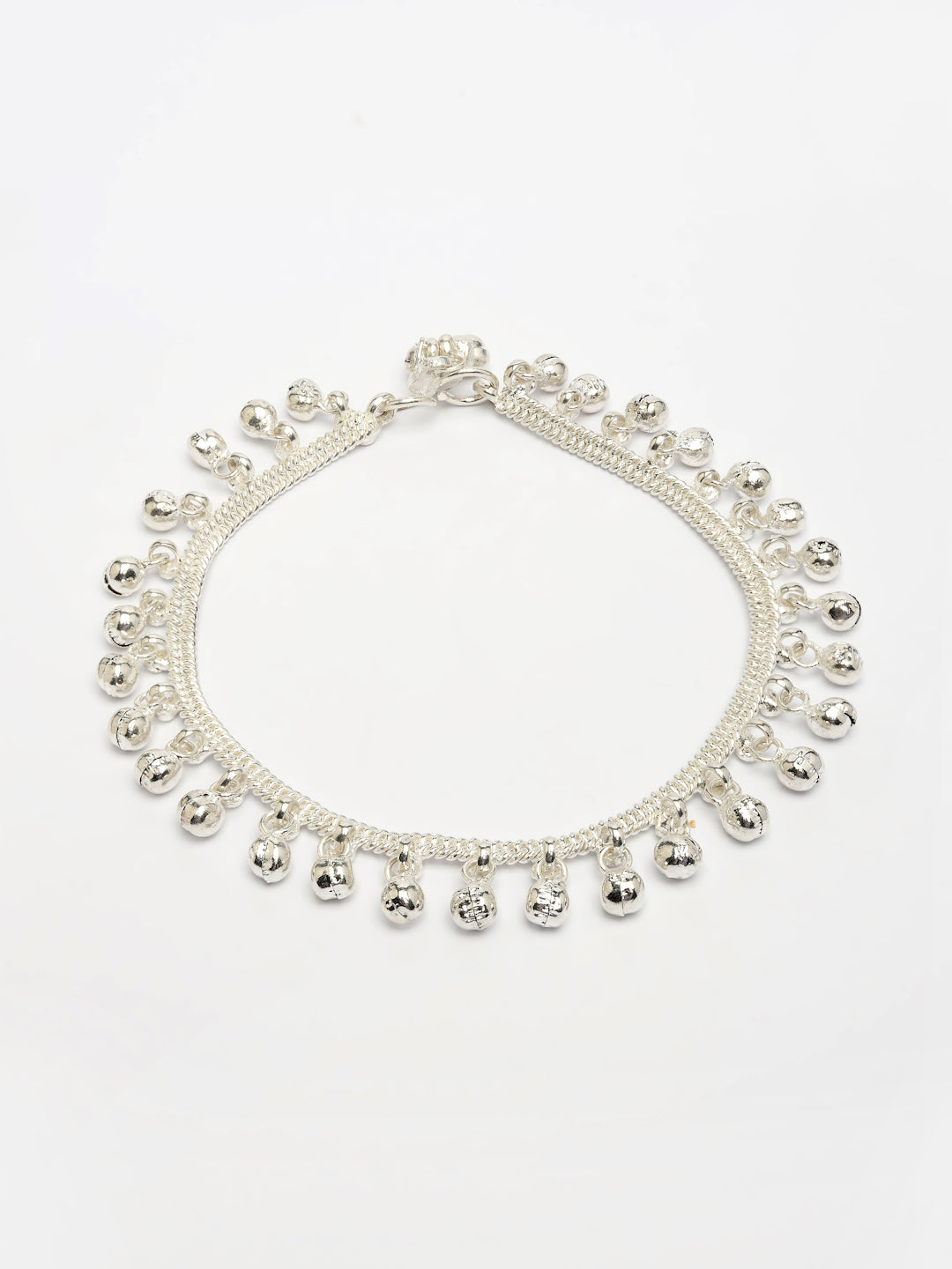 NVR Women's Set of 2 Silver-Plated Ghungroo-Beaded Anklets | Grocsy