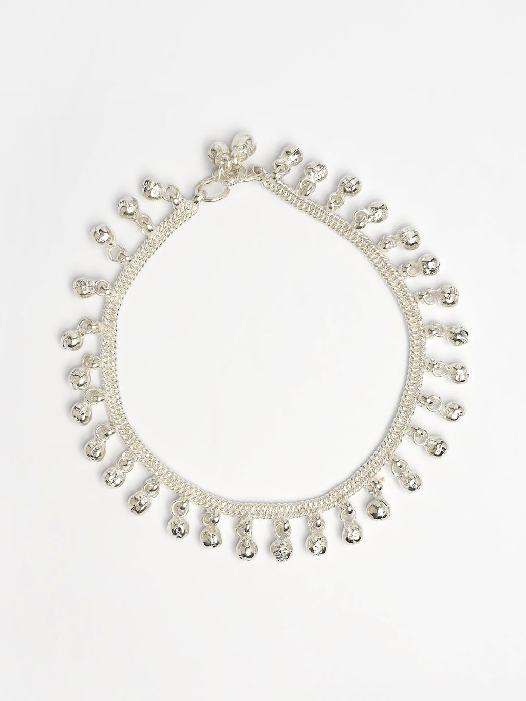 NVR Women's Set of 2 Silver-Plated Ghungroo-Beaded Anklets | Grocsy
