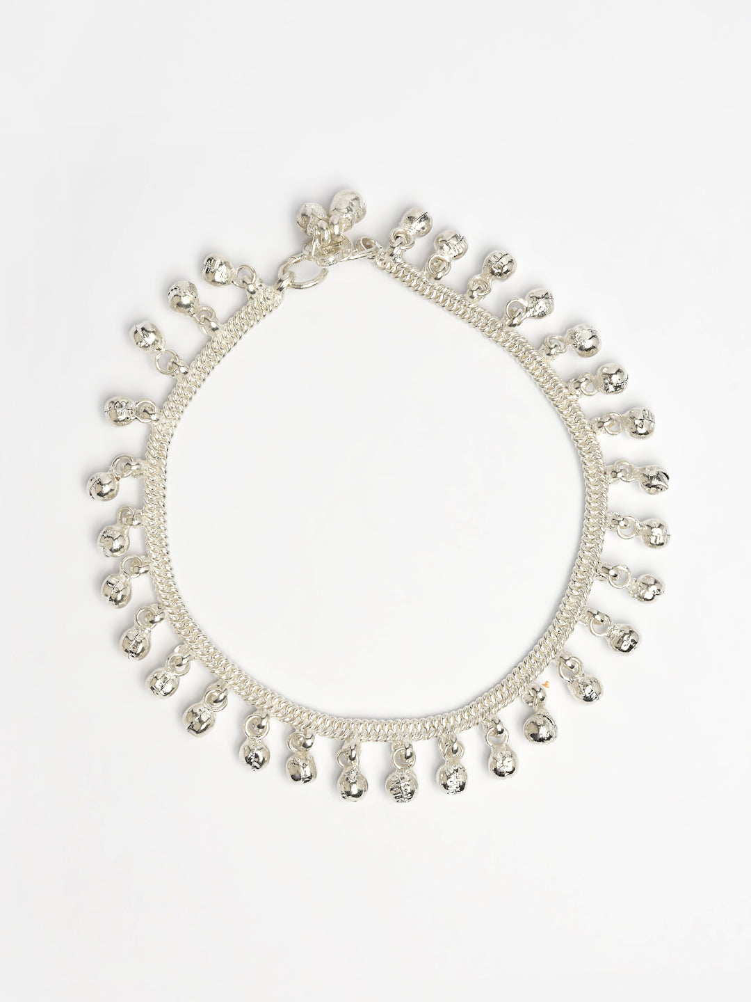 NVR Women's Set of 2 Silver-Plated Ghungroo-Beaded Anklets | Grocsy