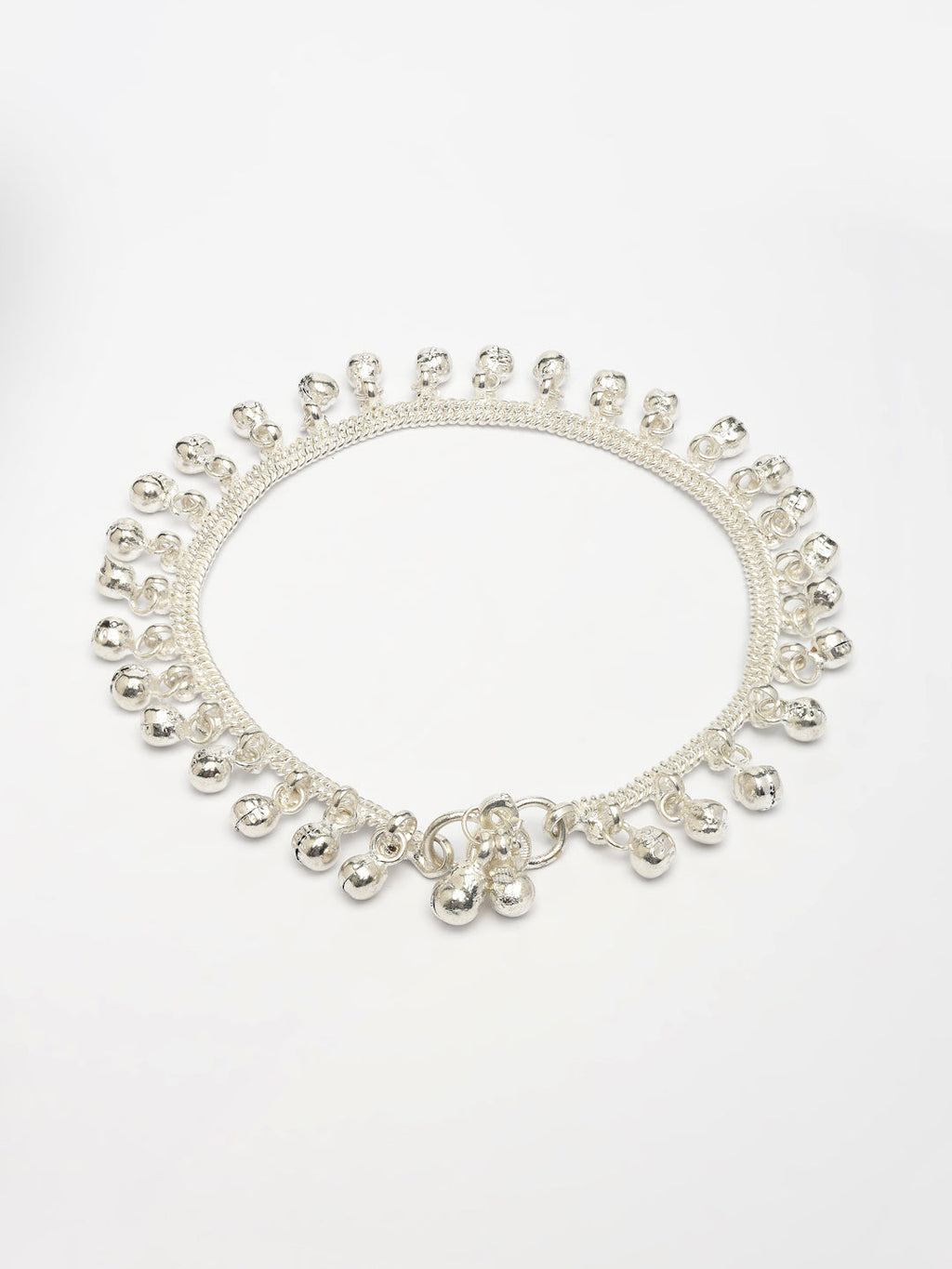 NVR Women's Set of 2 Silver-Plated Ghungroo-Beaded Anklets | Grocsy