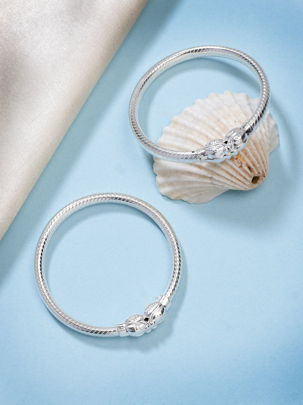 NVR Kids Set of 2 Silver- Toned Nazariya Kada Bracelet