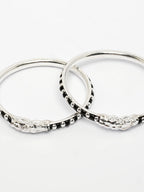 NVR Kids Pair of 2 Rhodium-Plated Artificial Beads Nazariya Kada Bracelet | Grocsy