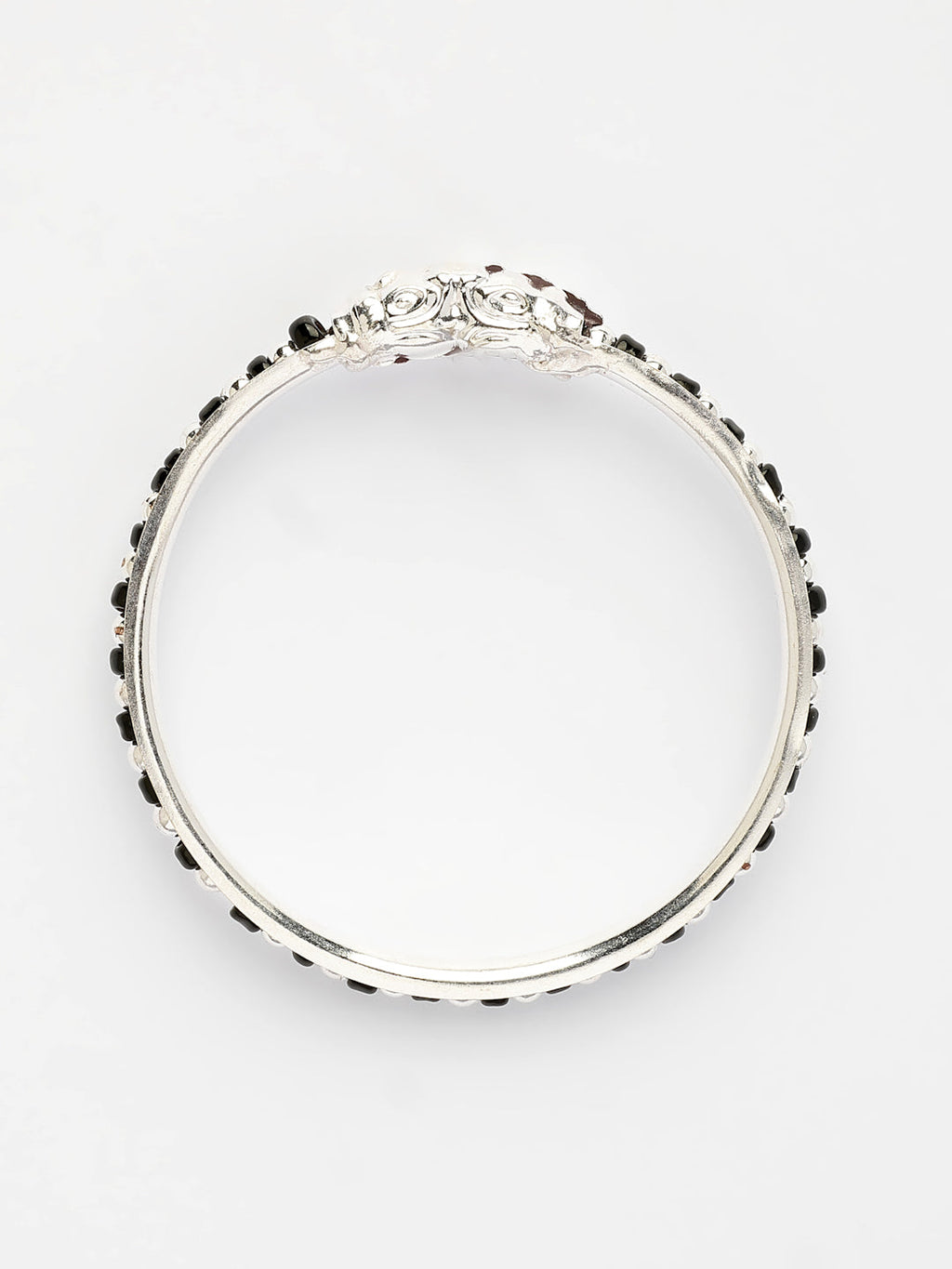 NVR Kids Pair of 2 Rhodium-Plated Artificial Beads Nazariya Kada Bracelet | Grocsy