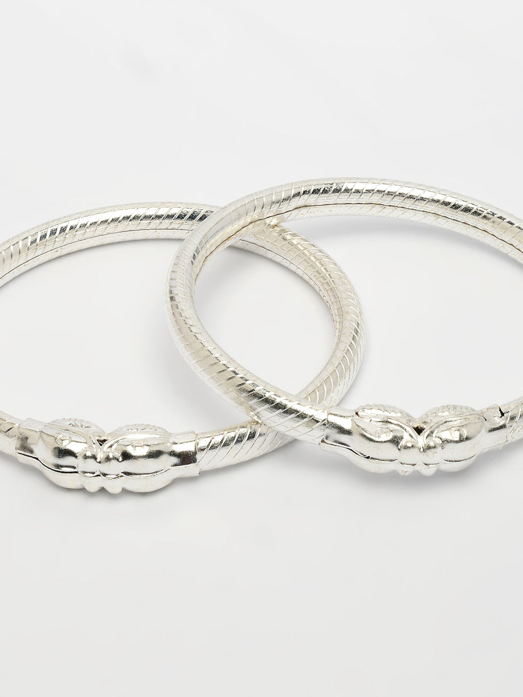 NVR Kids Pair of 2 Rhodium-Plated Artificial Beads Nazariya Kada Bracelet | Grocsy