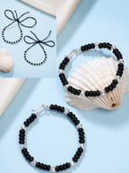 NVR Kids Pair of 2 Rhodium-Plated Artificial Beads Nazariya Link Bracelet