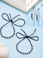 NVR Kids Pair of 2 Rhodium-Plated Artificial Beads Nazariya Kada Bracelet | Grocsy