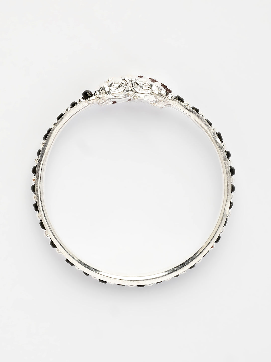 NVR Kids Pair of 2 Rhodium-Plated Artificial Beads Nazariya Kada Bracelet | Grocsy