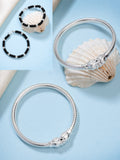 NVR Kids Pair of 2 Rhodium-Plated Artificial Beads Nazariya Kada Bracelet | Grocsy
