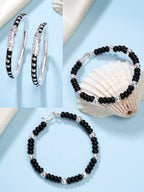 NVR Kids Pair of 2 Rhodium-Plated Artificial Beads Nazariya Kada Bracelet | Grocsy