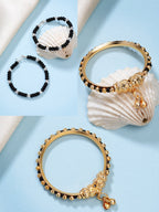 NVR Kids Pair of 2 Rhodium-Plated Artificial Beads Nazariya Kada Bracelet | Grocsy