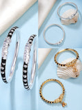 NVR Kids Pair of 3 Rhodium-Plated Artificial Beads Nazariya Kada Bracelet | Grocsy