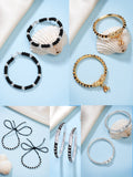 NVR Kids Pair of 5 Rhodium-Plated Artificial Beads Nazariya Kada Bracelet