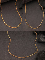 NVR Women's Set of 3 Gold-Polished Minimal Chain | Grocsy
