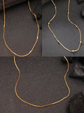NVR Women's Set of 3 Gold-Polished Minimal Chain | Grocsy