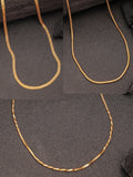 NVR Women's Set of 3 Gold-Polished Minimal Chain | Grocsy