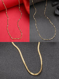 NVR Women's Set of 3 Gold-Polished Minimal Chain | Grocsy