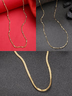 NVR Women's Set of 3 Gold-Polished Minimal Chain | Grocsy