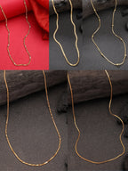 NVR Women's Set of 5 Gold-Polished Minimal Chain | Grocsy