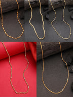 NVR Women's Set of 5 Gold-Polished Minimal Chain | Grocsy