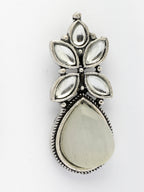NVR Women White Artificial Stones Silver Plated Drop Earrings | Grocsy