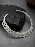 NVR Women's Oxidized Silver-Plated Statement Choker Necklace | Grocsy