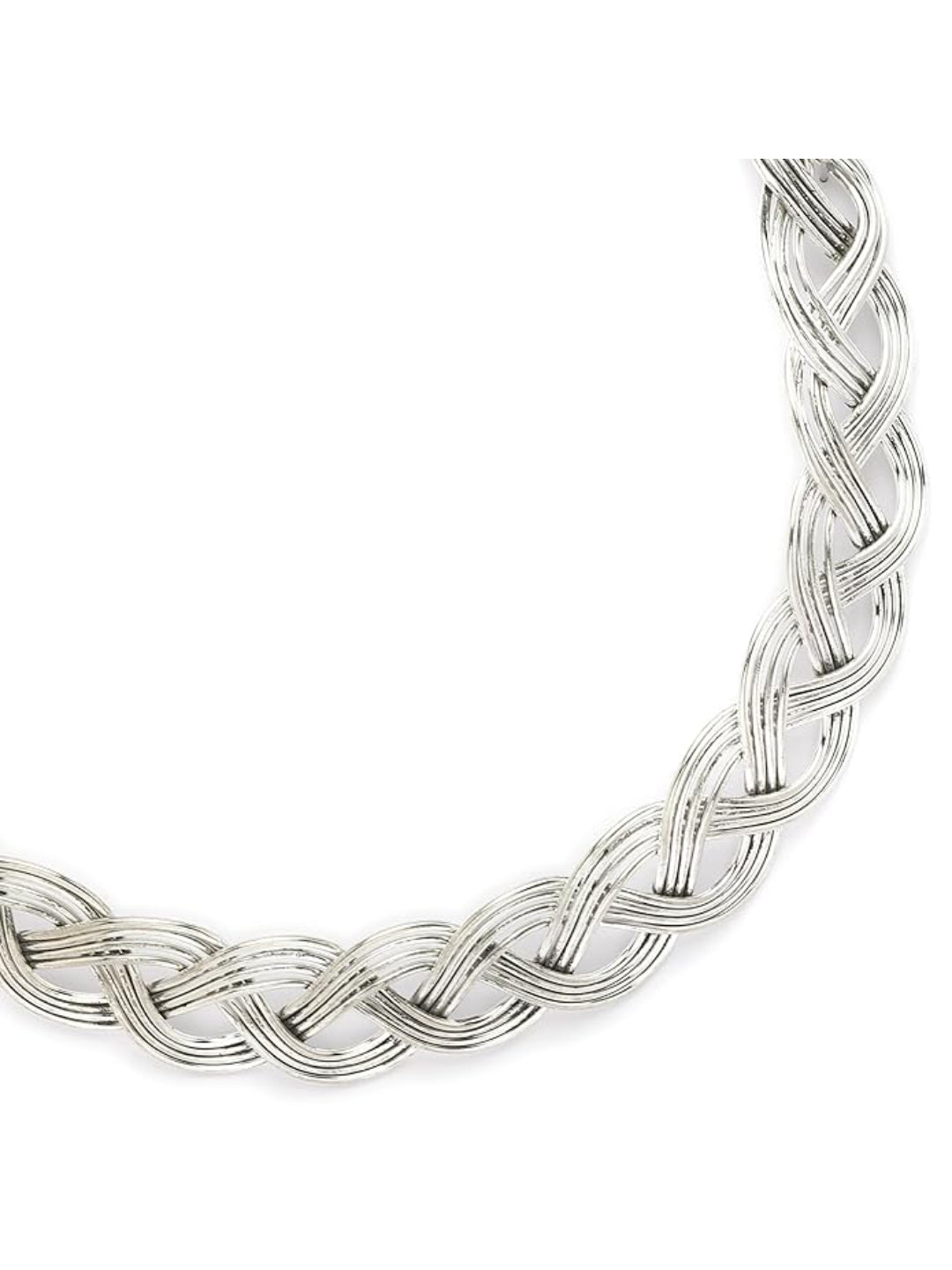 NVR Women's Oxidized Silver-Plated Statement Choker Necklace | Grocsy