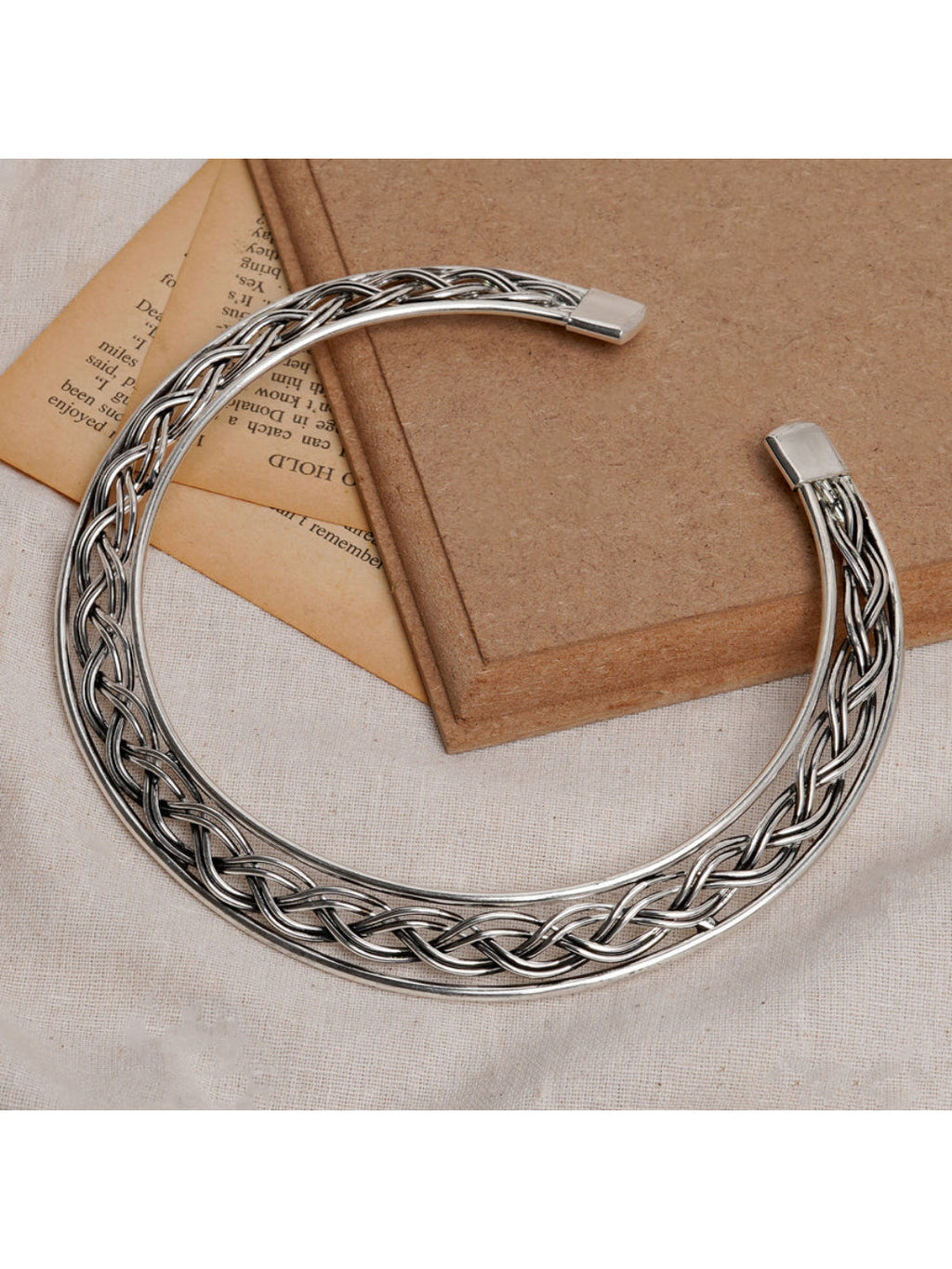 NVR Women's Silver-Plated Oxidized Statement Choker Necklace | Grocsy