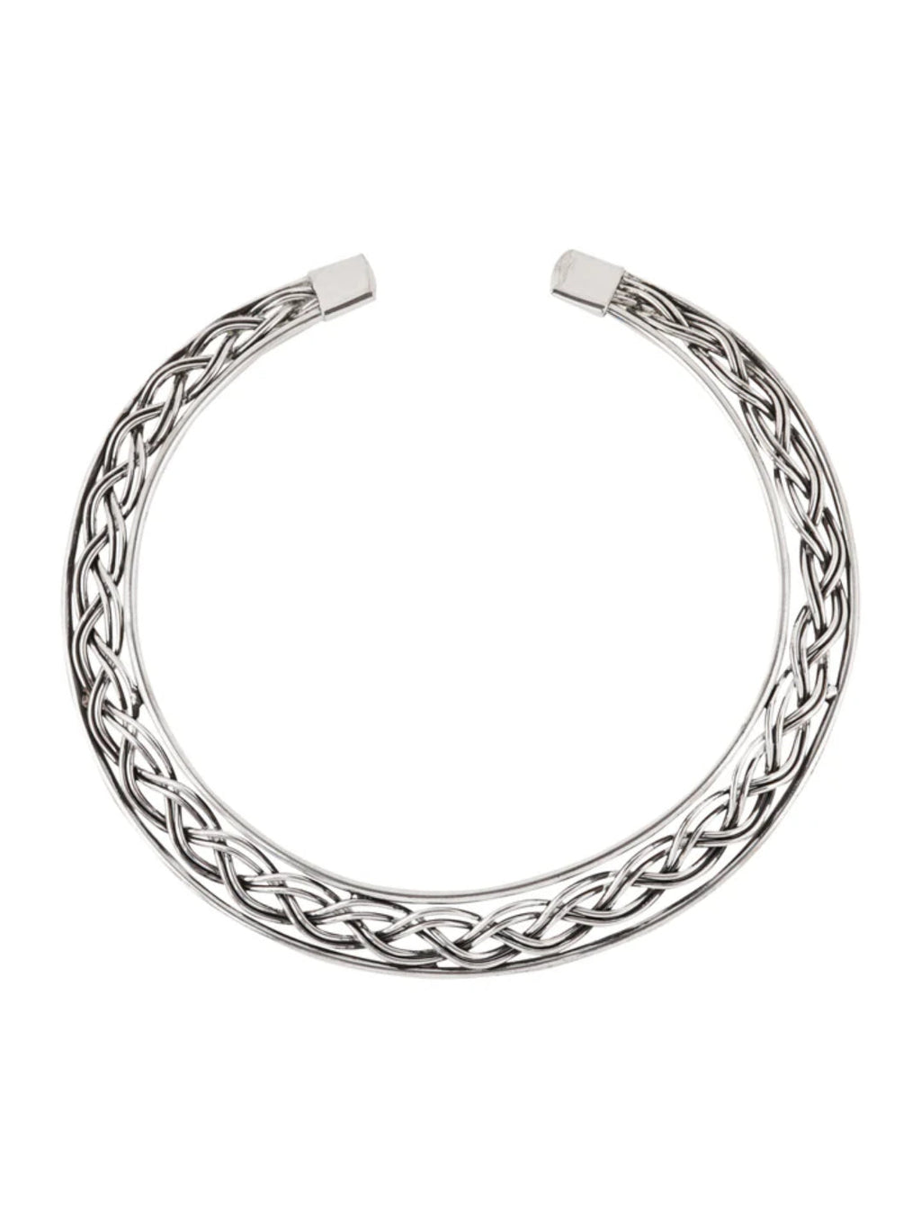 NVR Women's Silver-Plated Oxidized Statement Choker Necklace | Grocsy