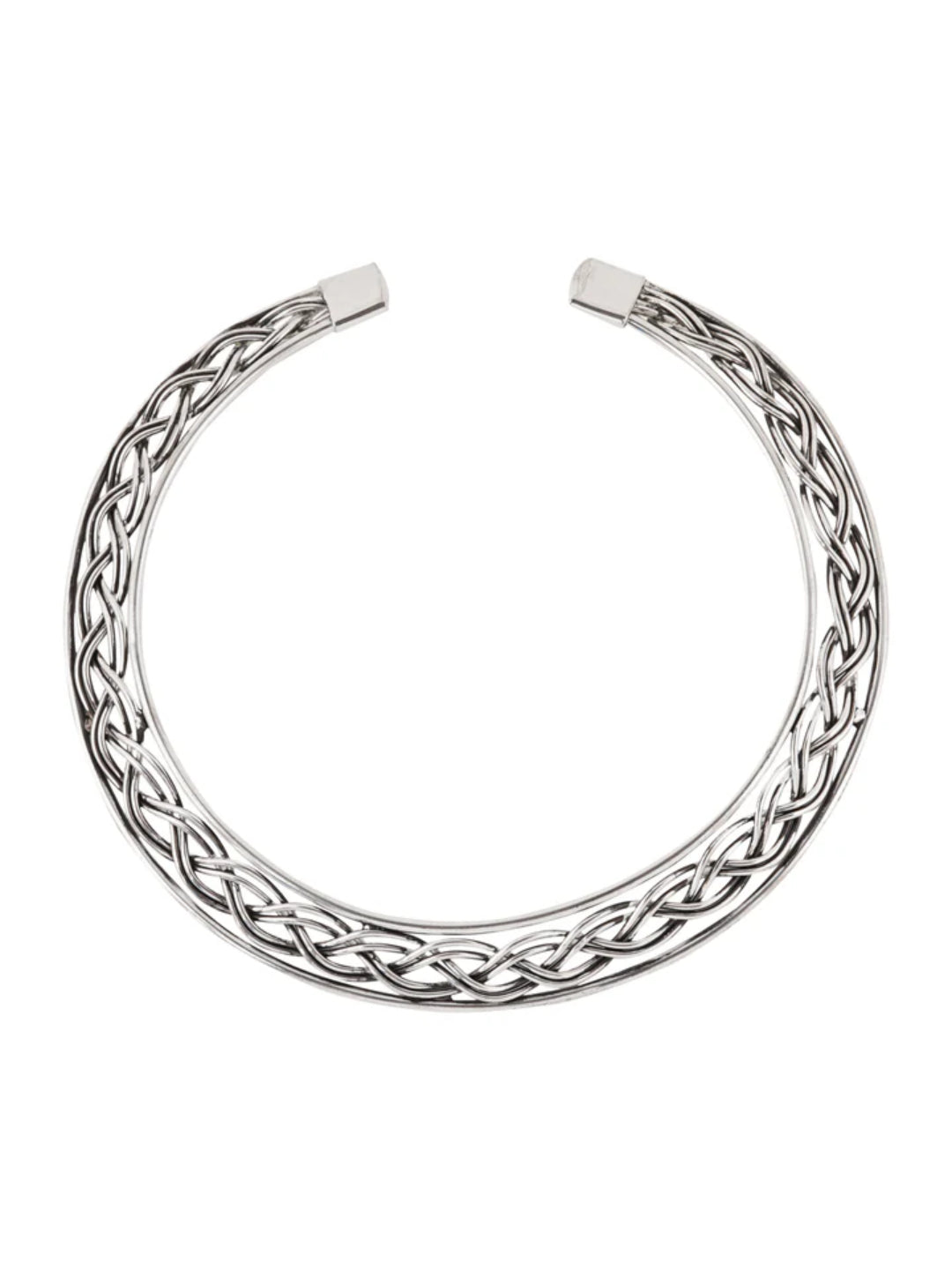 NVR Women's Silver-Plated Oxidized Statement Choker Necklace | Grocsy