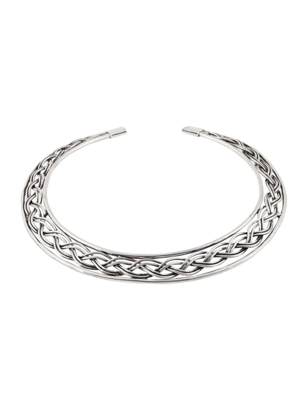 NVR Women's Silver-Plated Oxidized Statement Choker Necklace | Grocsy