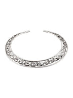 NVR Women's Silver-Plated Oxidized Statement Choker Necklace | Grocsy