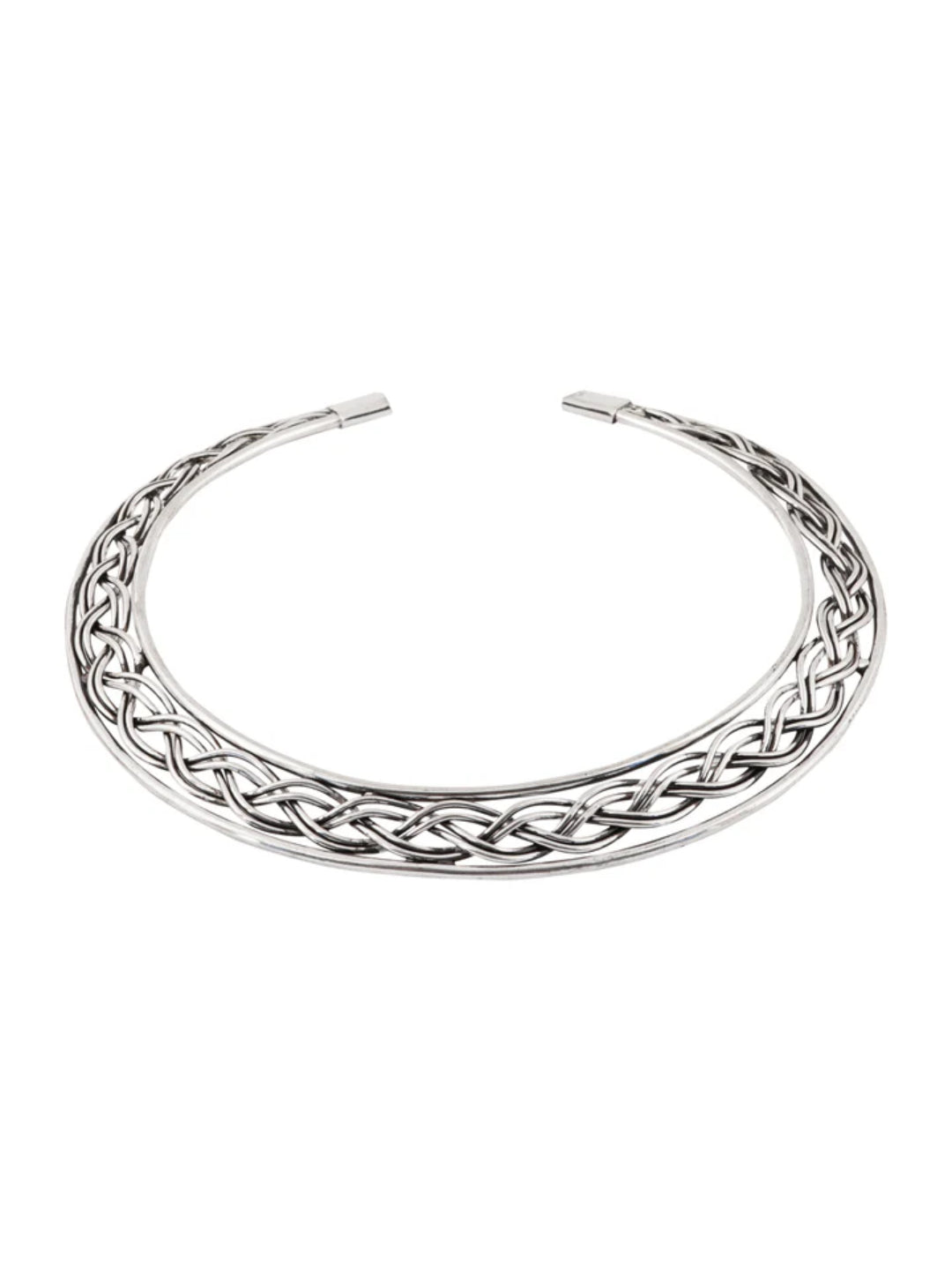 NVR Women's Silver-Plated Oxidized Statement Choker Necklace | Grocsy