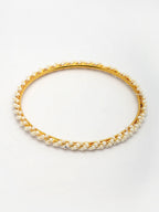 NVR Women Set of 4 Gold-Polished Pearls Handcrafted Traditional Bangles
