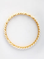 NVR Women Set of 4 Gold-Polished Pearls Handcrafted Traditional Bangles